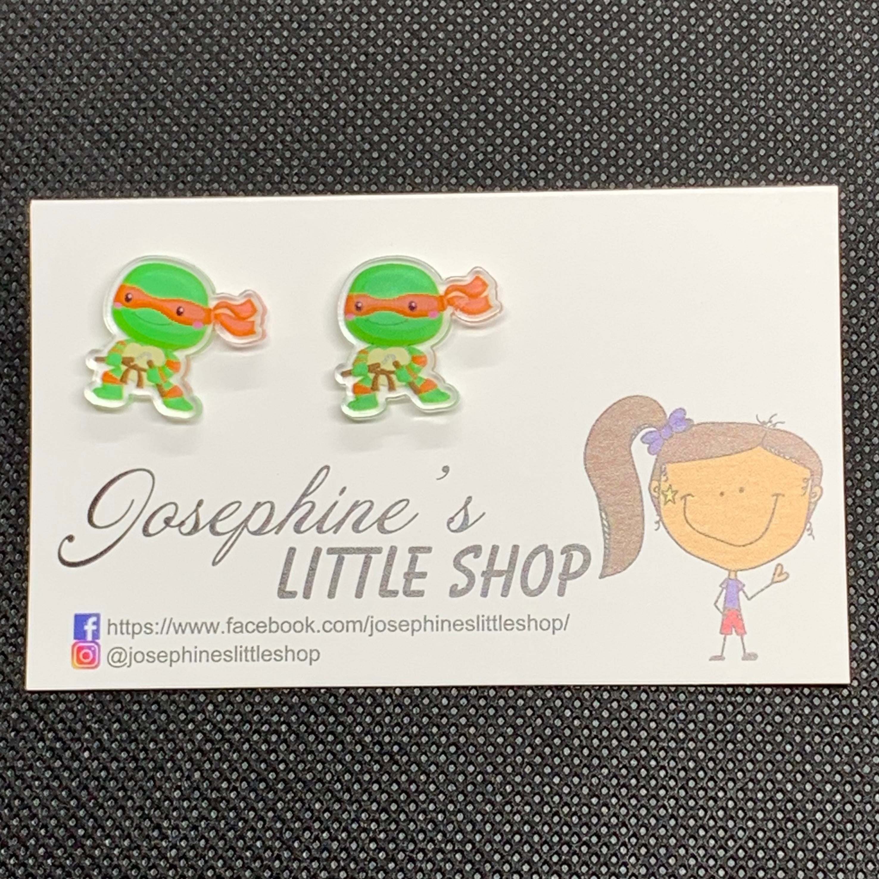 Jolush Orange Ninja Turtles - Acrylic Statement Studs
