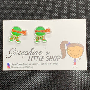 Jolush Orange Ninja Turtles - Acrylic Statement Studs