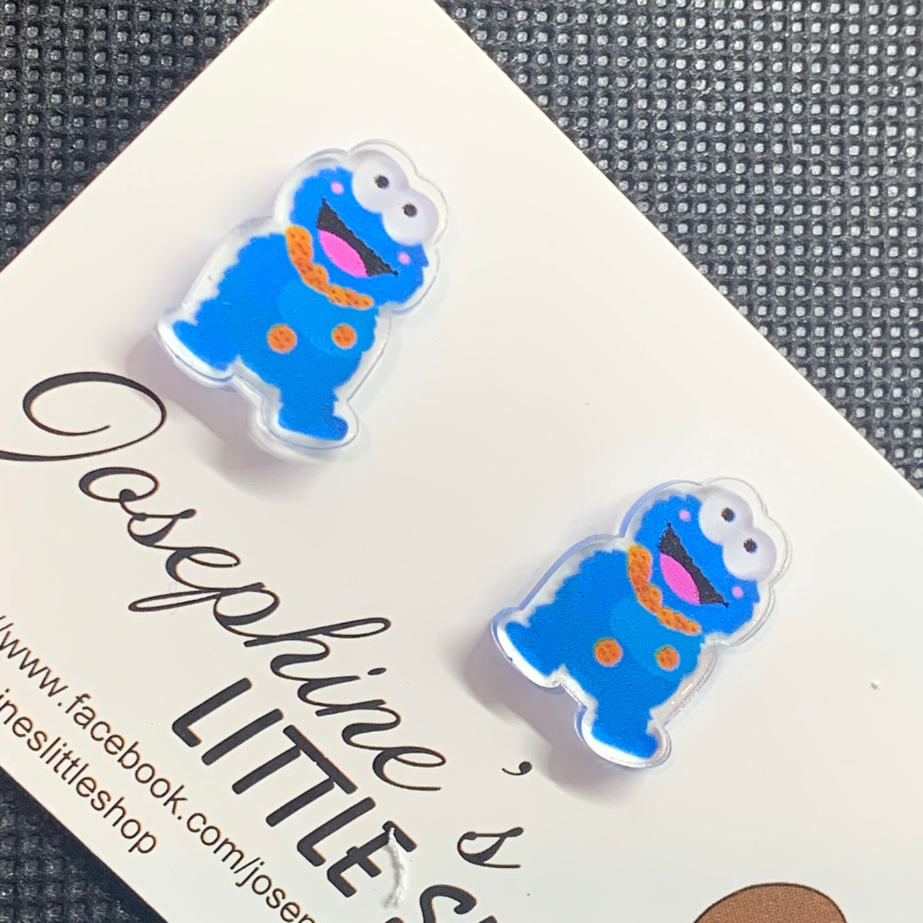 JoLush Cookie Monster - Acrylic Statement Studs
