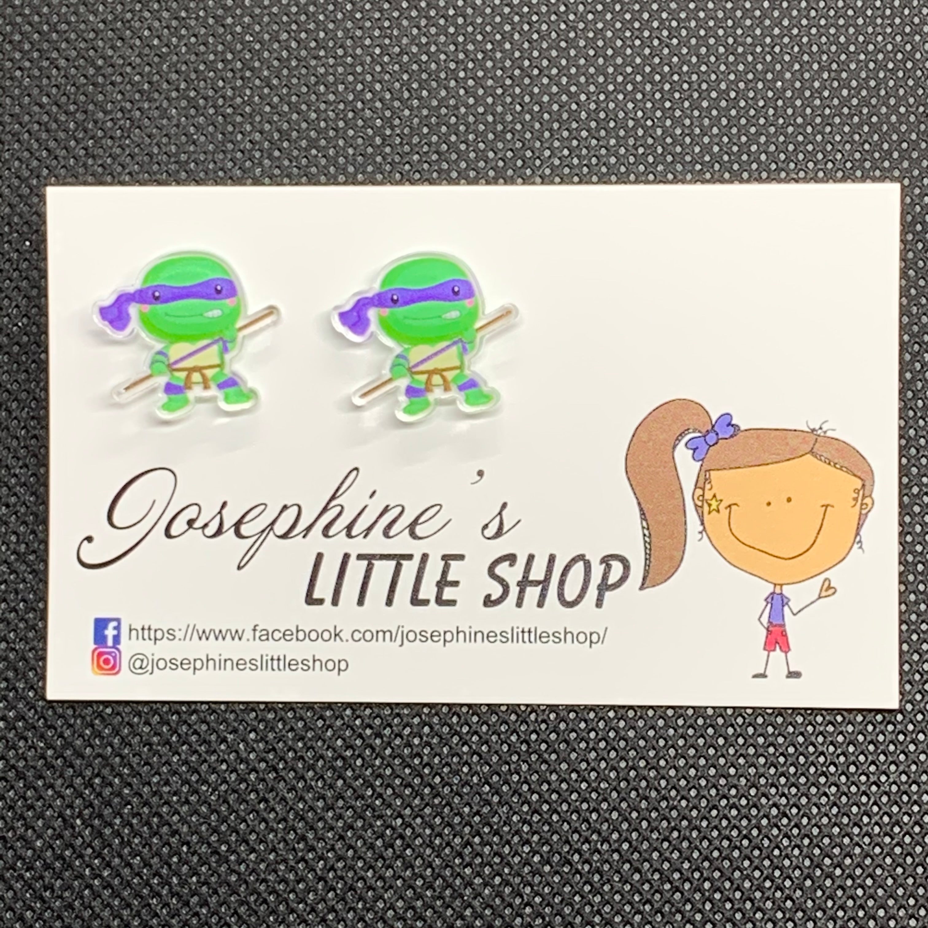 Jolush Purple Ninja Turtles - Acrylic Statement Studs